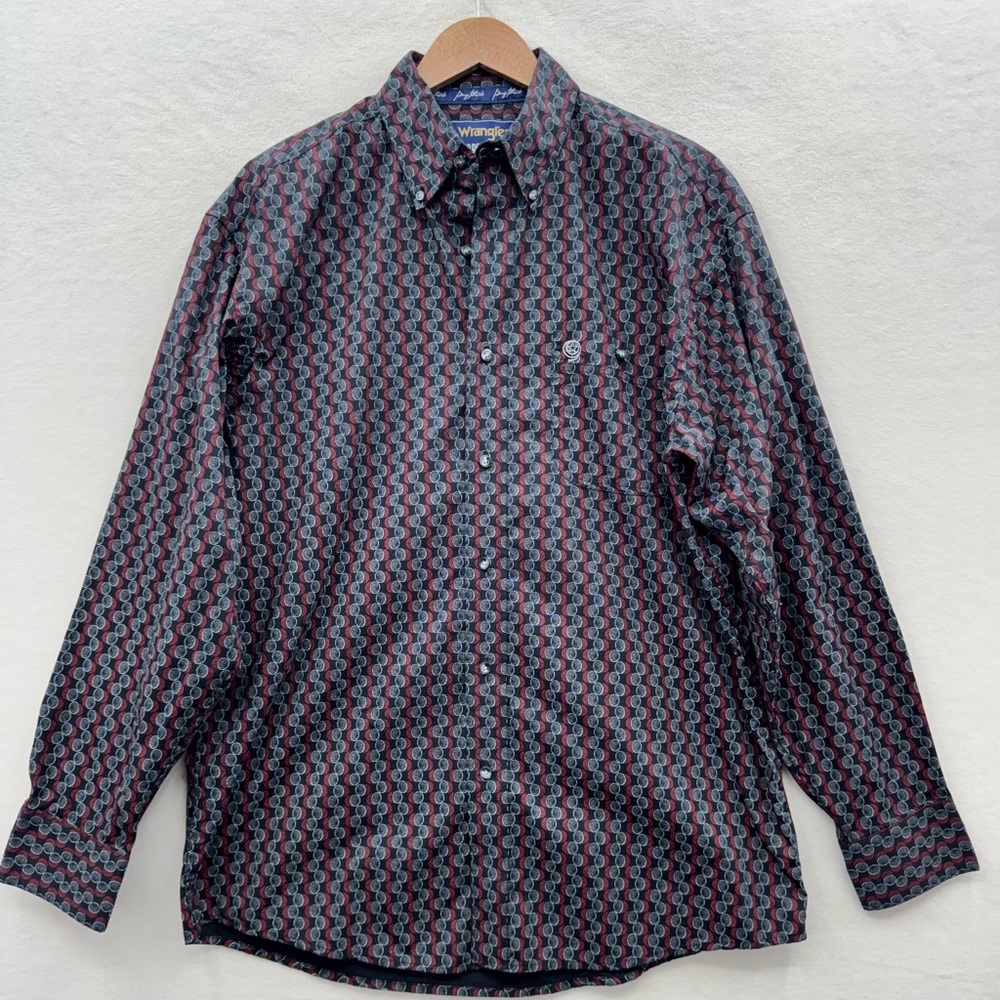 Wrangler George Strait Collection Men’s Large Long Sleeve Black Button Up Shirt